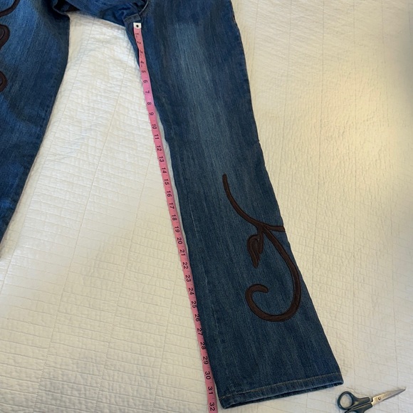 Boston Proper 4 Flare Denim Embellished Leg Like New Vintage Y2K - Picture 9 of 9
